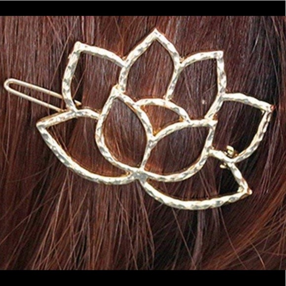 SEXY HAIR CLIP METAL LOTUS FLOWER - Picture 4 of 4